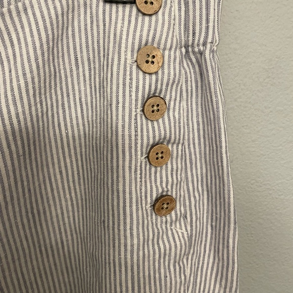 J JILL Size Medium Love Linen Seersucker Vibe Sailor Crop P M - Picture 7 of 8